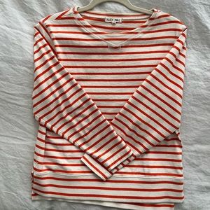 Alex Mill lakeside tee striped shirt (orange & white)